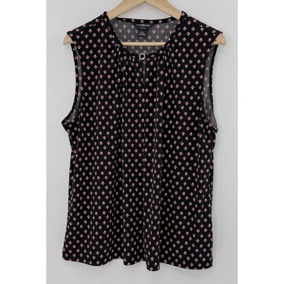Liz Claiborne Liquid Knit Keyhole Front Blouse Petite XXL Boho Office Workwear - Picture 1 of 8